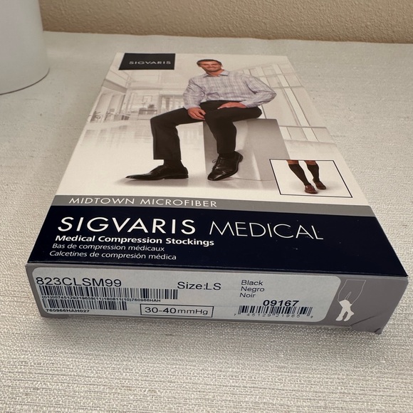 New Sigvaris Medical Midtown Black Microfiber 30-40mm Knee-high Socks Size LS - Picture 4 of 5